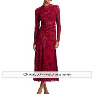 Wayf Red Floral Long Sleeve Dress